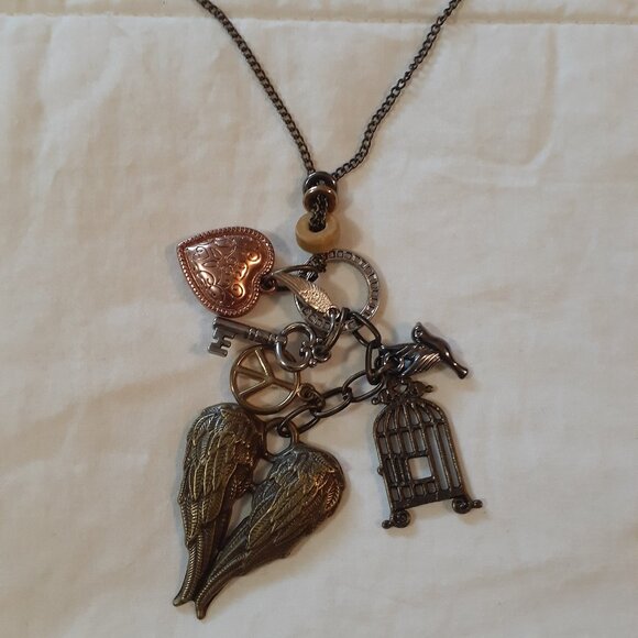 Steampunk Necklace Brass Tone - Picture 1 of 5